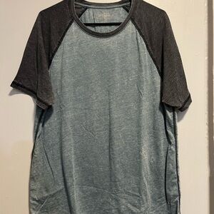 Men's Casual Two-Tone Blue and Gray T-Shirt